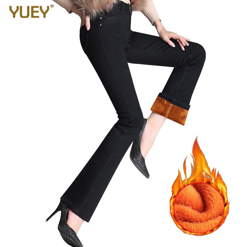 YUEY New S to 5XL Womens Thicken Warm Jeans For Winter  Ʈ Ʈġ  Ű  û ( ̴ )